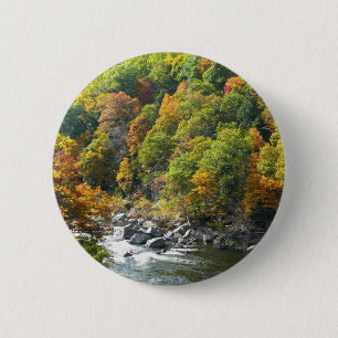 Badge Rond 5 Cm Couleurs d'automne au parc d'État d'Ohiopyle
