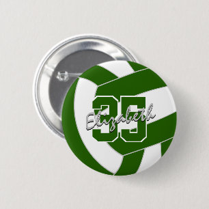 Badge Rond 5 Cm couleurs de l'équipe de volley-ball blanc vert