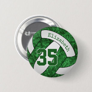 Badge Rond 5 Cm couleurs de l'équipe de volley-ball blanche verte