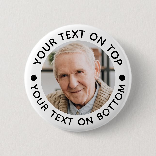 Badge Rond 5 Cm Couleurs de texte personnalisées de photo minimali (Devant)