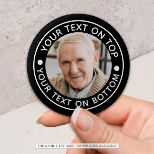 Badge Rond 5 Cm Couleurs de texte personnalisées de photo minimali