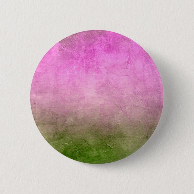 Badge Rond 5 Cm Couleurs Grunge - Rose & Vert (Devant)