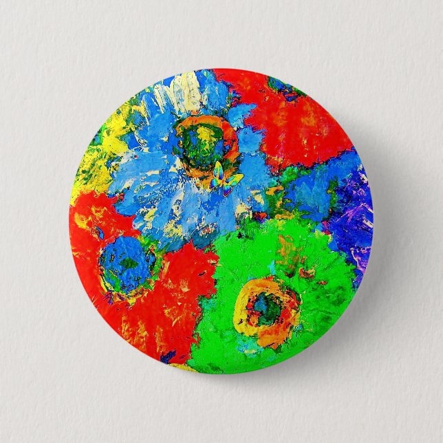 BADGE ROND 5 CM COULEURS HEUREUSES (Devant)