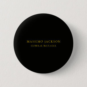 Badge Rond 5 Cm Couleurs Or Noir Professionnel Tendance Minimalist