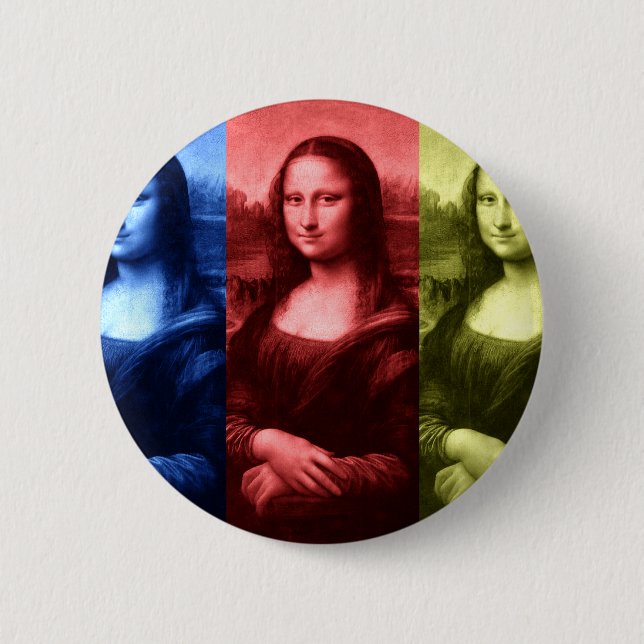 Badge Rond 5 Cm Couleurs primaires Mona Lisa (Devant)