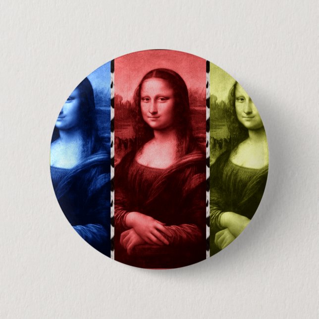 Badge Rond 5 Cm Couleurs primaires Mona Lisa Poster de animal (Devant)