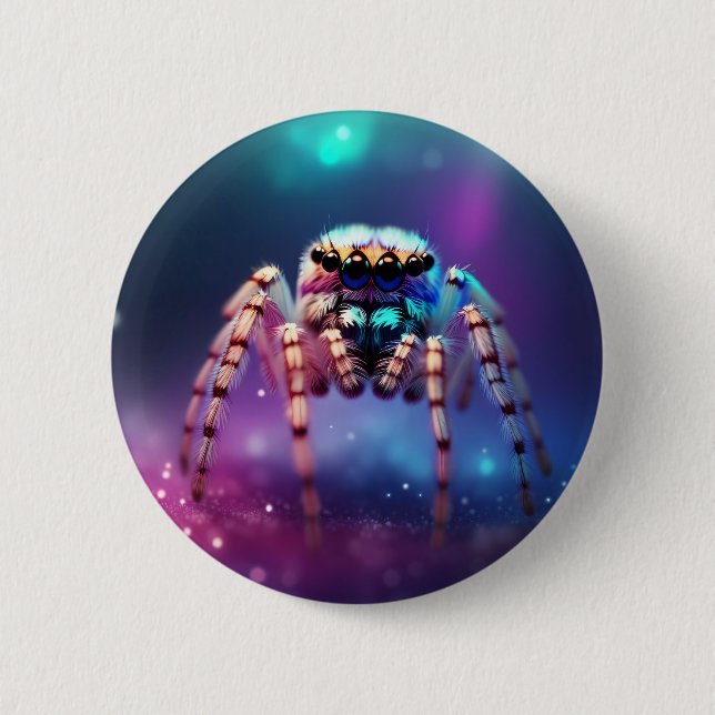 Badge Rond 5 Cm Couleurs vibrantes de l'araignée (Devant)