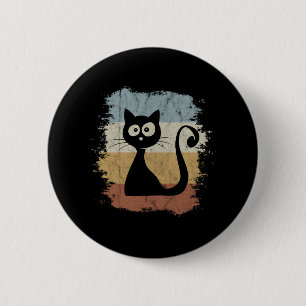 Badge Rond 5 Cm Couleurs Vintage 60s Rétro Chat de Bande Dessinée