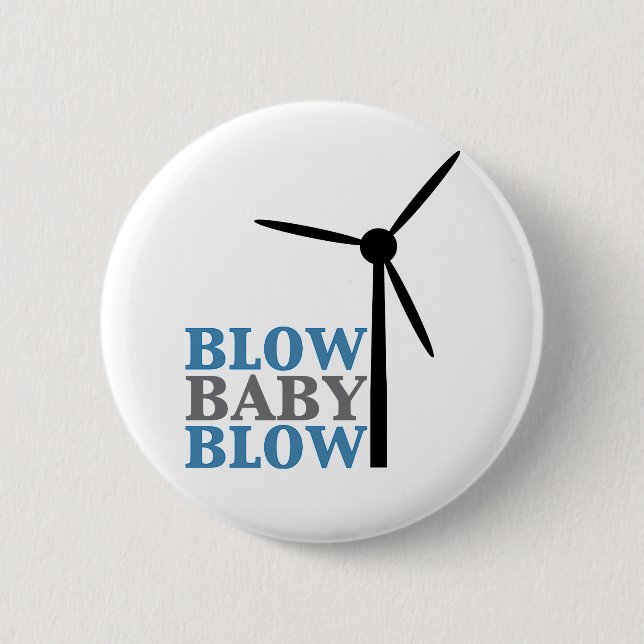 Badge Rond 5 Cm coup de bébé de coup (énergie éolienne) (Devant)