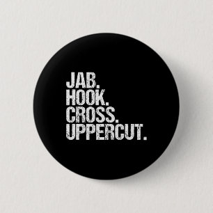Badge Rond 5 Cm Coup de poing amusant de kickboxing Jab Hook Cross