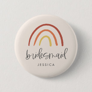 Badge Rond 5 Cm Coup de poing personnalisé en terre cuite rose arc