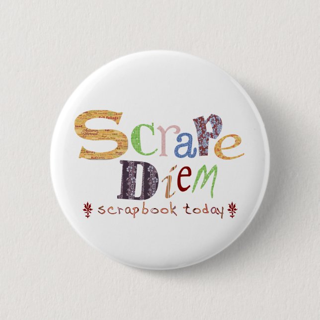 Badge Rond 5 Cm Coup de racloir Diem (Scrapbooking) (Devant)