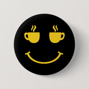Badge Rond 5 Cm Coupe de café sourire
