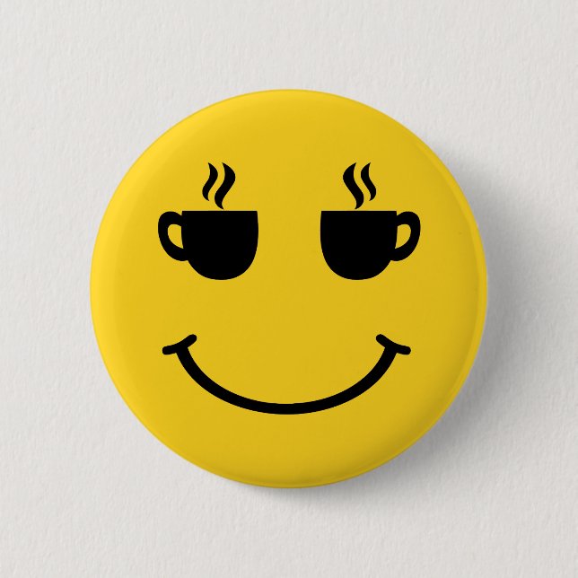 Badge Rond 5 Cm Coupe de café sourire (Devant)