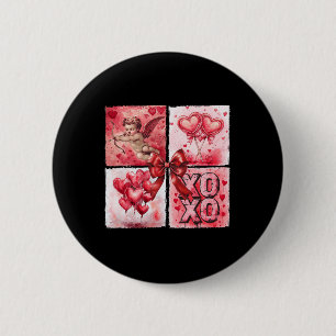 Badge Rond 5 Cm Coupe de la Saint-Valentin Cupidon Xoxo Cœur Llon