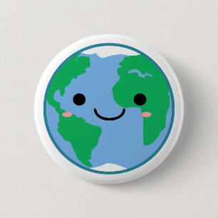 Badge Rond 5 Cm Coupe de la Terre Environmental Awareness Climate 