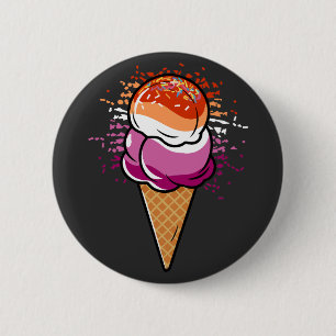 Badge Rond 5 Cm Coupe Lesbienne Sapphic LGBT Pride Drapeau Crème g