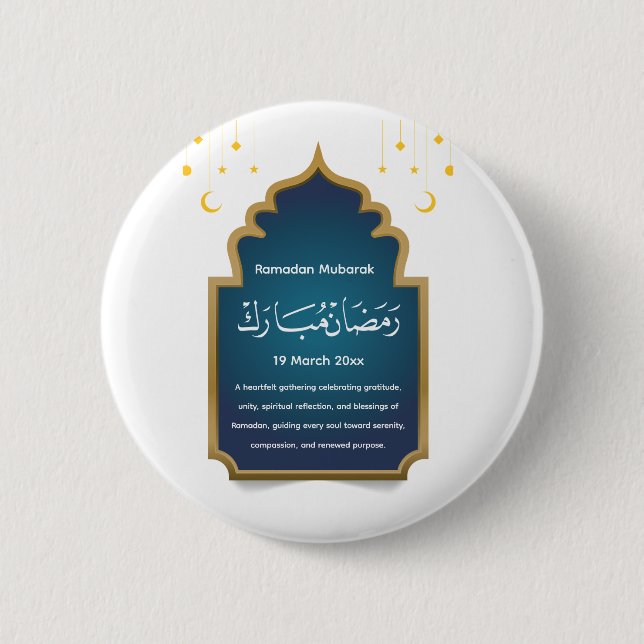 Badge Rond 5 Cm Coupez Eid Mubarak   (Devant)