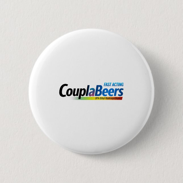 Badge Rond 5 Cm Couplabeers Couple Of Beers Funny Meme Fast Acting (Devant)