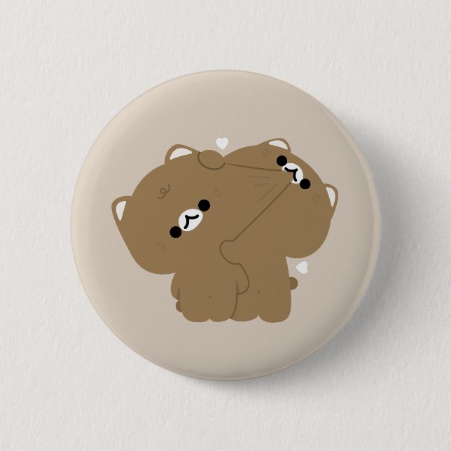 Badge Rond 5 Cm Couple de chat Ocicat (Devant)