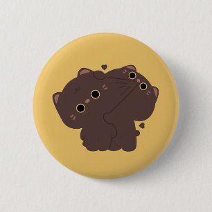 Badge Rond 5 Cm Couple de chats de Bombay
