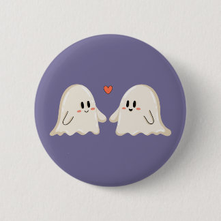 Badge Rond 5 Cm Couple de fantômes amoureux
