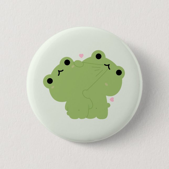 Badge Rond 5 Cm Couple de grenouille (Devant)