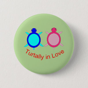 Badge Rond 5 Cm Couple de tortue mignonne