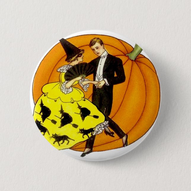Badge Rond 5 Cm Couple d'Halloween (Devant)