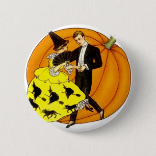 Badge Rond 5 Cm Couple d'Halloween