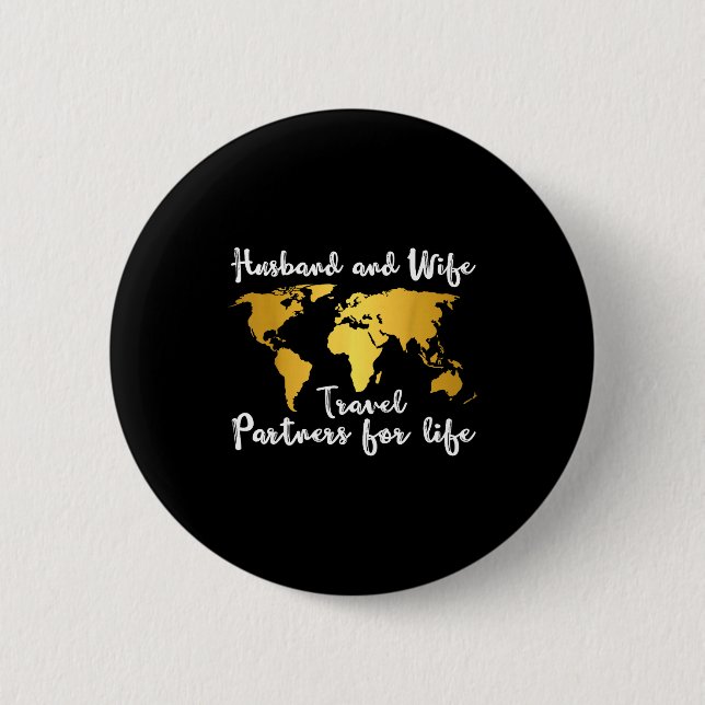 Badge Rond 5 Cm Couple Matching Husband And Wife Travel Partners F (Devant)