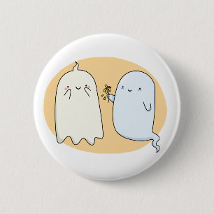 Badge Rond 5 Cm Couple migre Kawaii Ghost