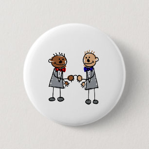 Badge Rond 5 Cm Couples gais interraciaux
