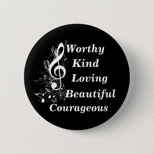 Badge Rond 5 Cm Courageux_ (Devant)
