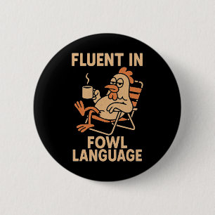 Badge Rond 5 Cm Courant en langage aviaire, drôle de jeu de mots s