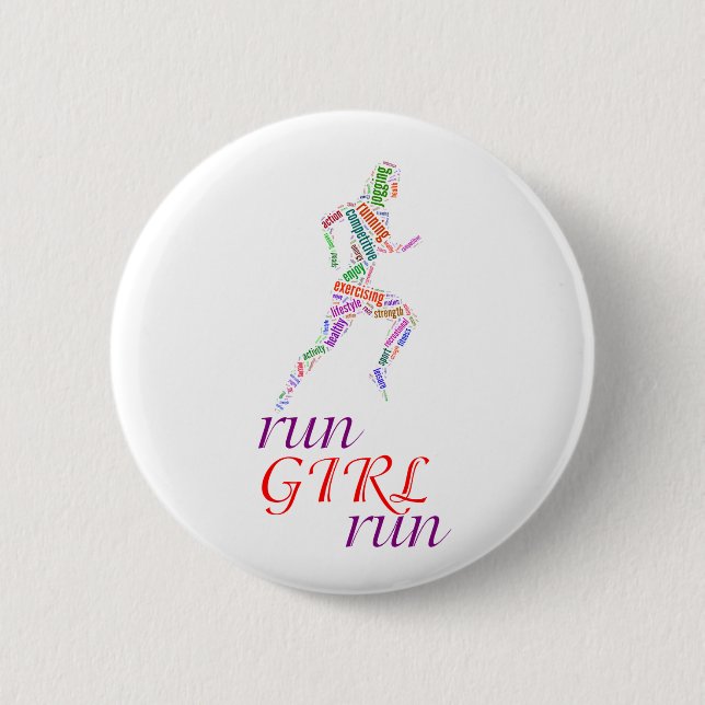 Badge Rond 5 Cm Courez une fille, courez (Devant)