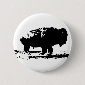 Badge Rond 5 Cm Courir Buffalo Bison Pop Art