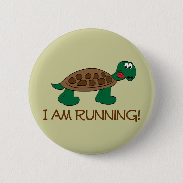 Badge Rond 5 Cm Courir la tortue (Devant)