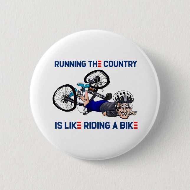 Badge Rond 5 Cm Courir Le Pays, C'Est Comme Faire Un Vélo Drôle Bi (Devant)