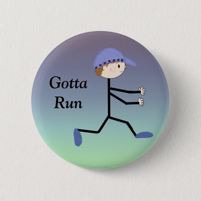 Badge Rond 5 Cm Courir Me Rend Heureux (Devant)