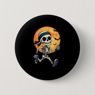 Badge Rond 5 Cm Courir Squelette drôle Costume d'Halloween Hommes 