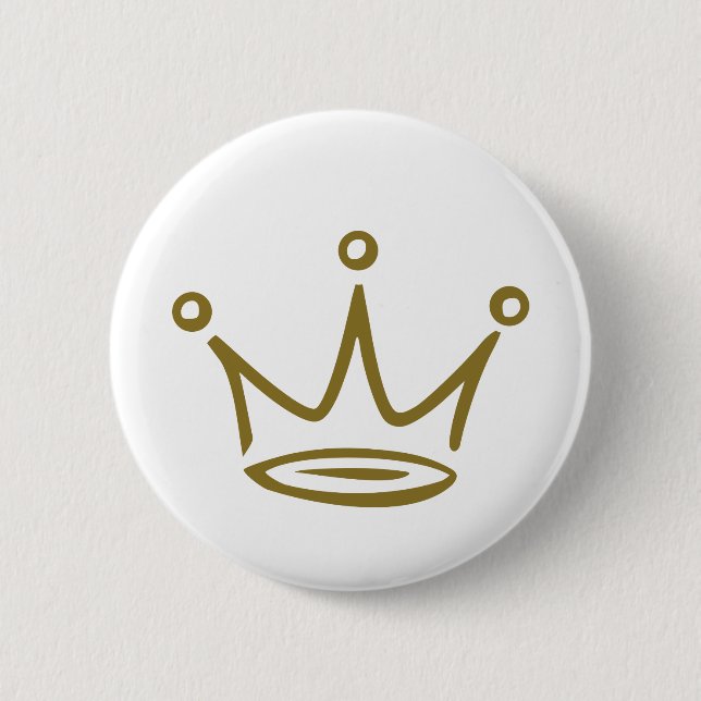 Badge Rond 5 Cm Couronne (Devant)