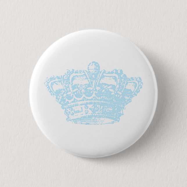 Badge Rond 5 Cm Couronne bleue (Devant)