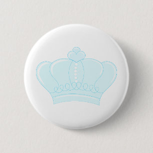 Badge Rond 5 Cm Couronne bleue