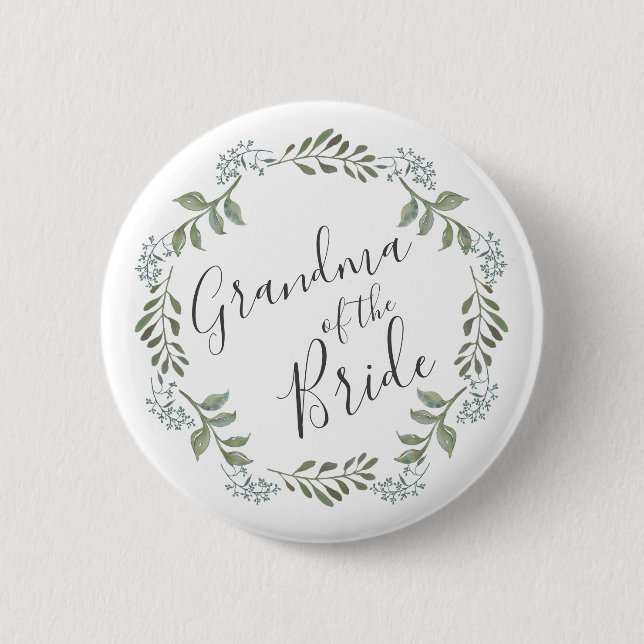 Badge Rond 5 Cm Couronne botanique de verdure sage grand-mère de l (Devant)