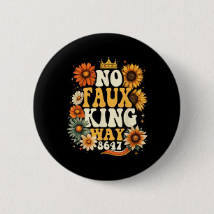 Badge Rond 5 Cm Couronne de tournesol rétro drôle sans faux roi