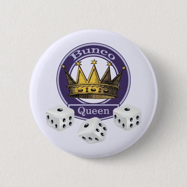 Badge Rond 5 Cm Couronne et matrices de la Reine de Bunco (Devant)