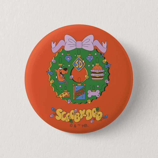 Badge Rond 5 Cm Couronne graphique de snack de vacances de Scooby- (Devant)