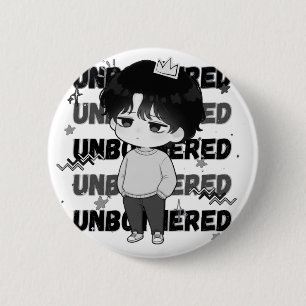 Badge Rond 5 Cm Couronne imperturbable Chibi graphique illustratif