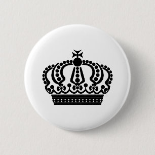 Badge Rond 5 Cm couronne noire